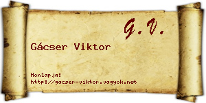 Gácser Viktor névjegykártya